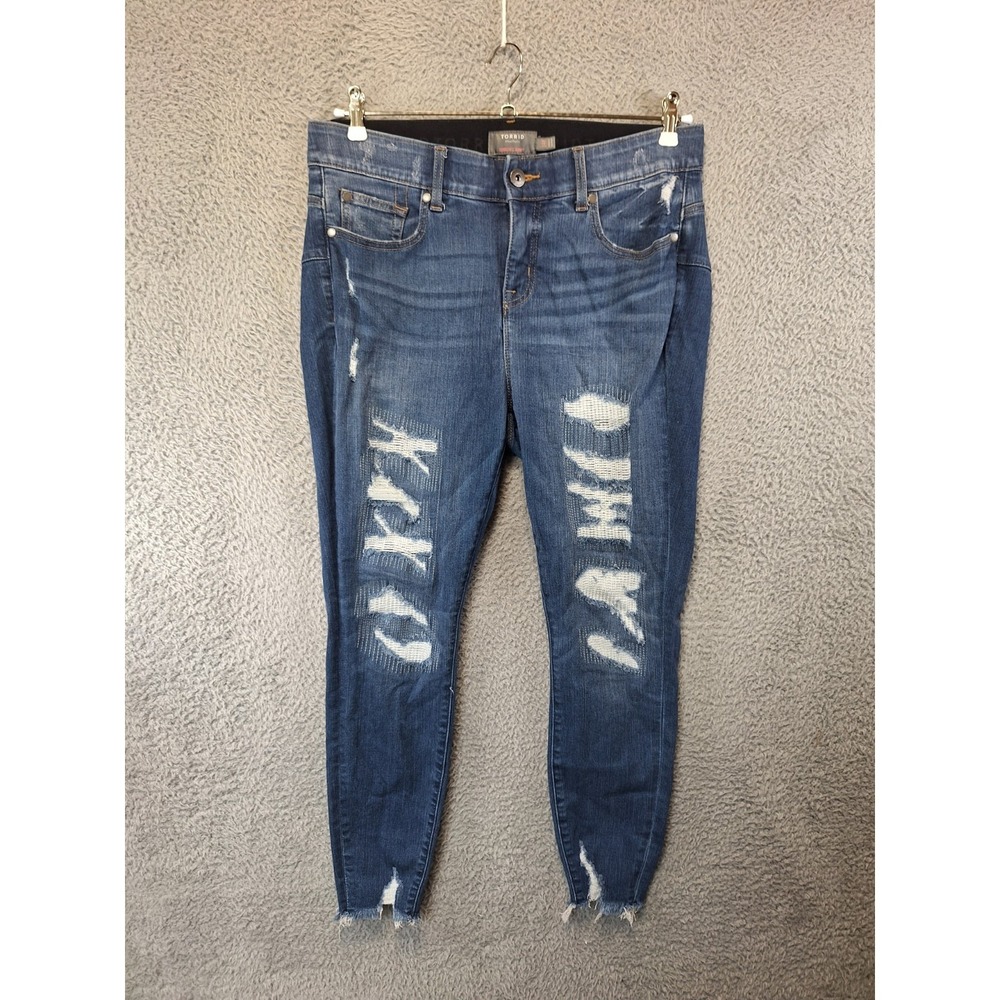 Torrid Jeans Women 14 (Fits 34x26.5) Blue Denim Premium Stretch Bombshell Skinny